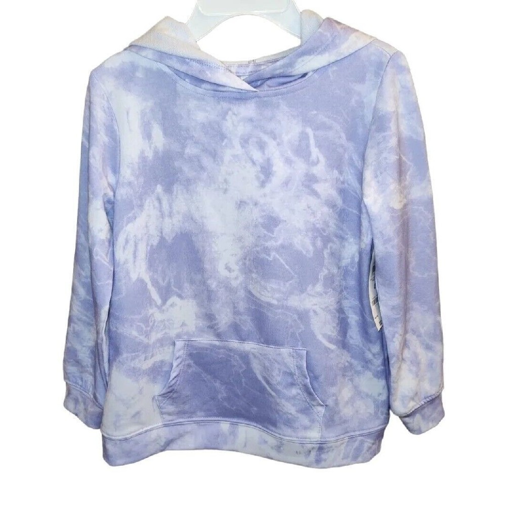 NWT Id Ideology Little Girls Lavender Tie-Dyed Tunic Hoodie, Sizes: 4T & 5